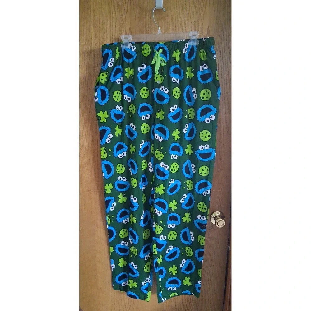 Sesame Street Cookie Monster Irish Sleepwear Pajama Pants Size 2XL